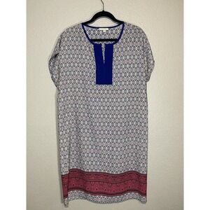 Pleione Blue And Red Lightweight Shift Dress Size Medium